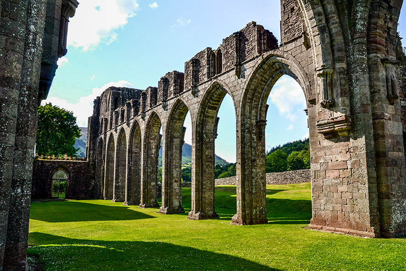 Landmarks,Of,Wales,Travel,Concept.,View,Of,Ancient,Ruins,Of